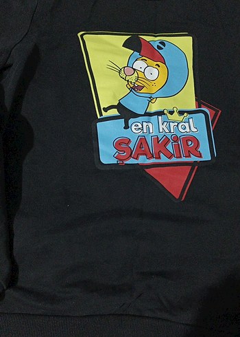 erkek cocuk siyah Baskılı  kral şakir 11 12 yaş - Görsel 2