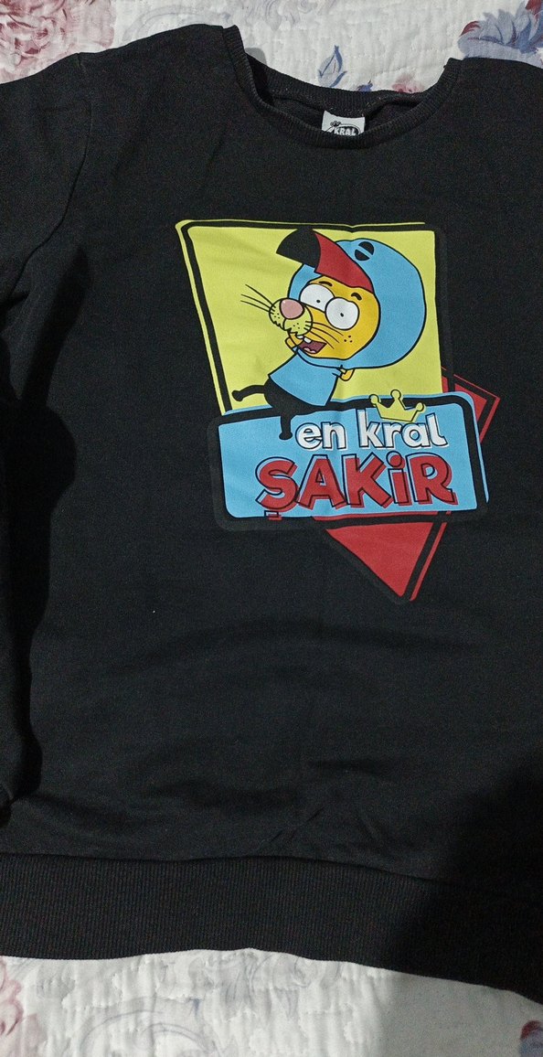 erkek cocuk siyah Baskılı  kral şakir 11 12 yaş - Görsel 2