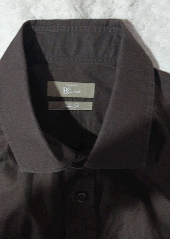 Düğmeli Kahverengi Erkek Keten Gömlek - Görsel 8