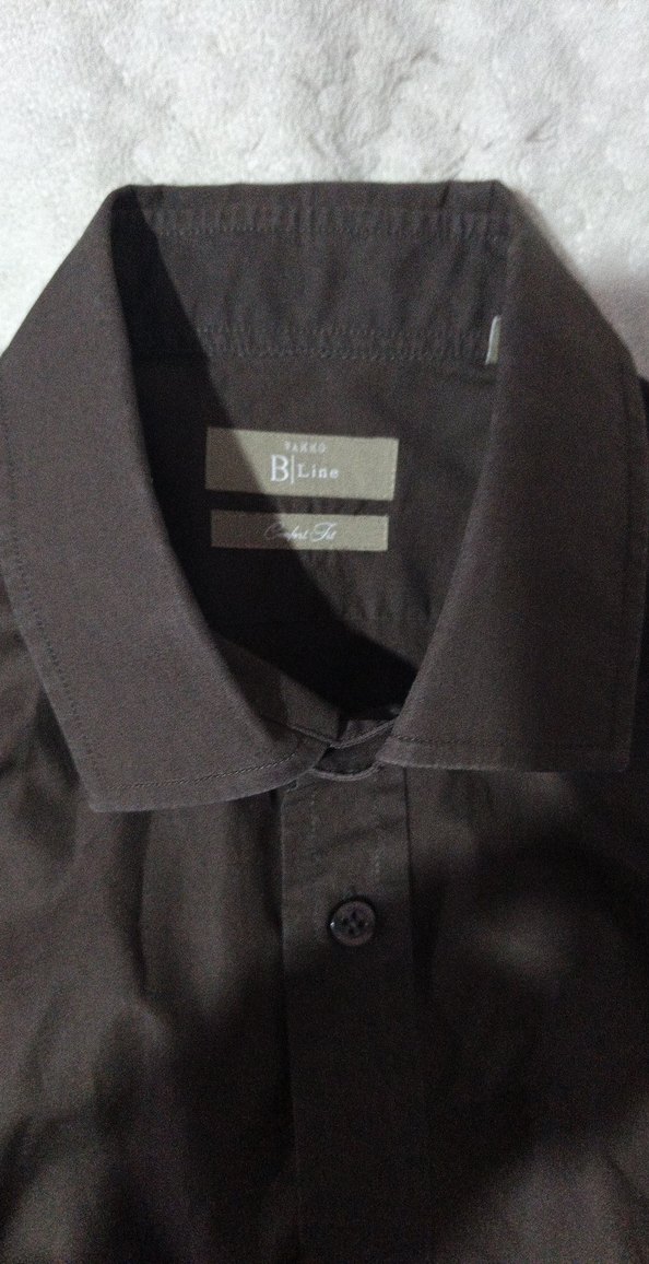 Düğmeli Kahverengi Erkek Keten Gömlek - Görsel 4