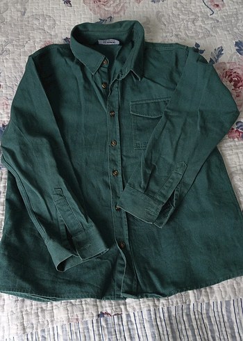 Erkek Çocuk Yeşil Baskılı Uzun Kollu Gömlek 9 10 yaş - Görsel 2