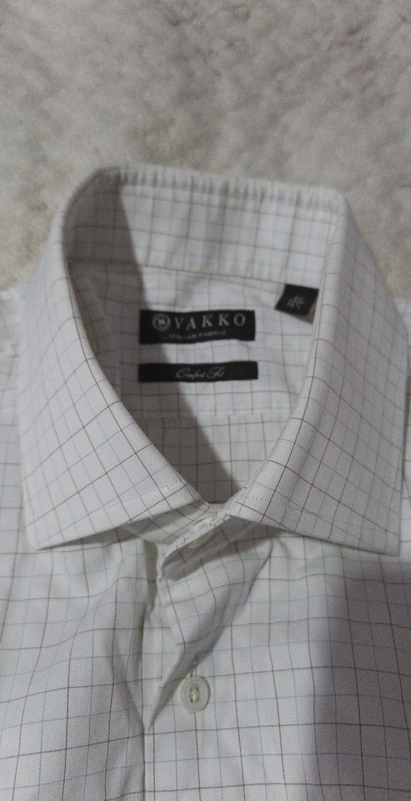 Düğmeli Uzun Kollu Beyaz Erkek Gömlek Vakko - Görsel 5