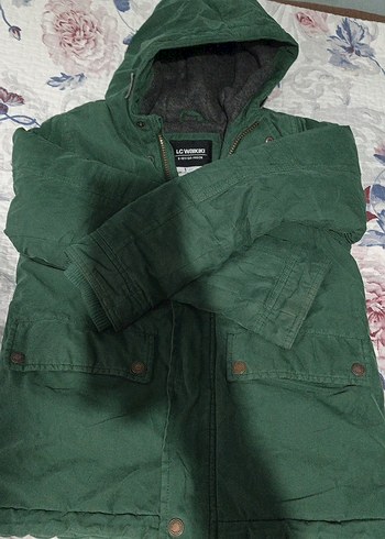 Erkek Yeşil Kapüşonlu Düğmeli Ceket - Görsel 3