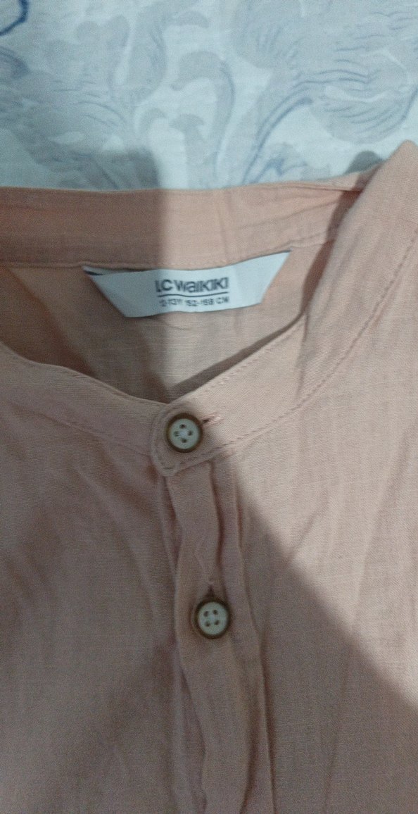 Bej Kısa Kollu Erkek Keten Gömlek - Görsel 2