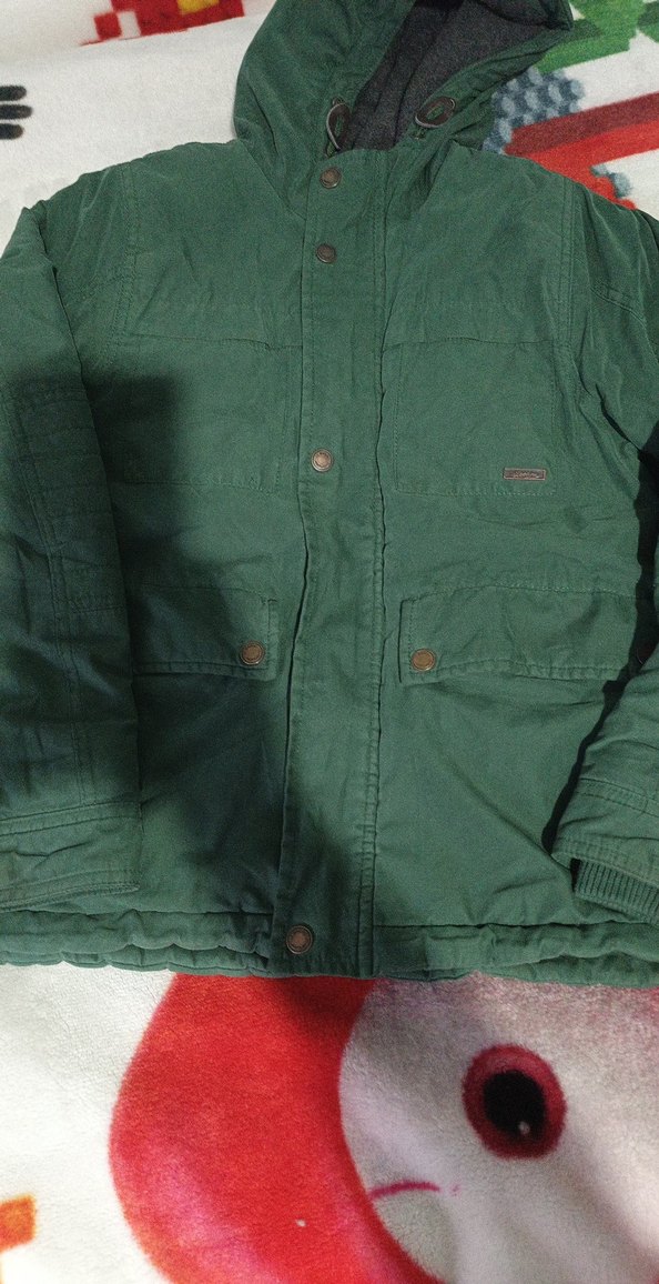 Düğmeli Yeşil Erkek  çocuk lwc mont - Görsel 2