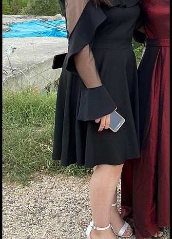 Ispanyol kol abiye elbise - Görsel 4