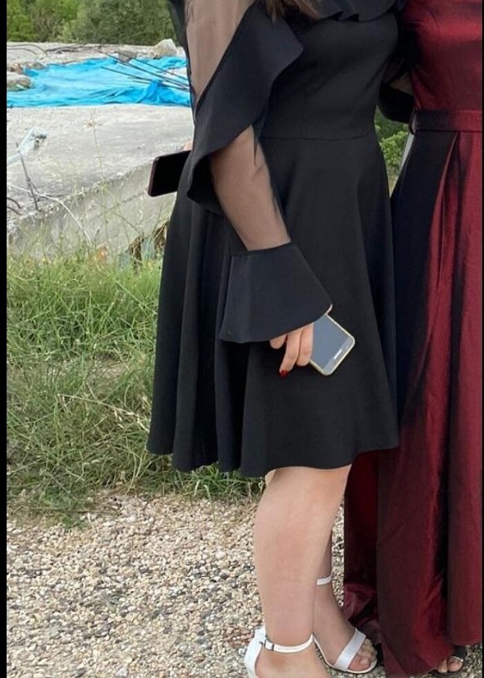 Ispanyol kol abiye elbise - Görsel 4