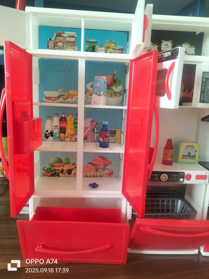 Renkli Kırmızı Çocuk Mutfak Rafı - Görsel 2