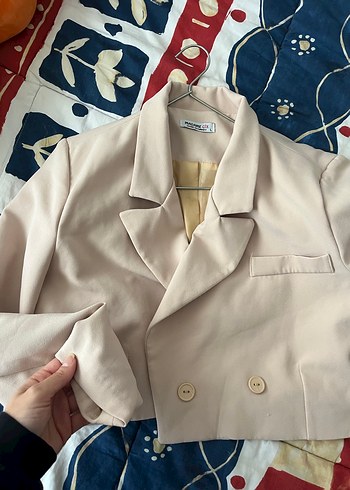 Trendyol & Milla Bej Düğmeli Midi Kadın Blazer Ceket