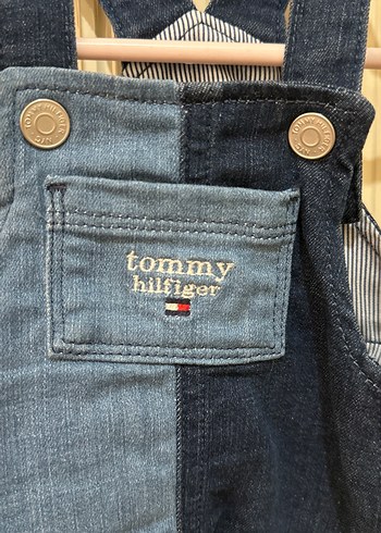 Yenidoğan Beden Kız Çocuk Çift Renkli Denim Elbise