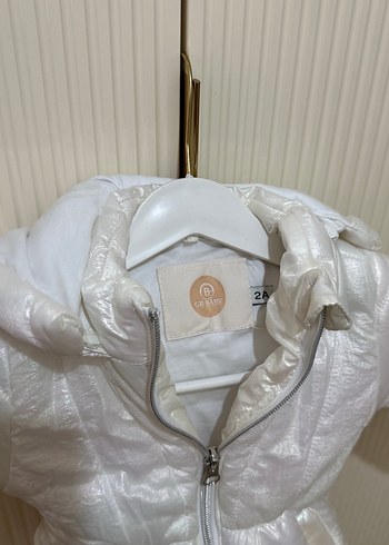 BG Store Kız Bebek Beyaz Fermuarlı Mont