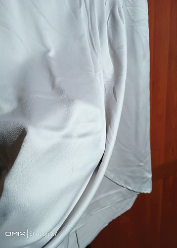 V Yaka Drapeli Midi Bej Kadın Elbise - Görsel 5