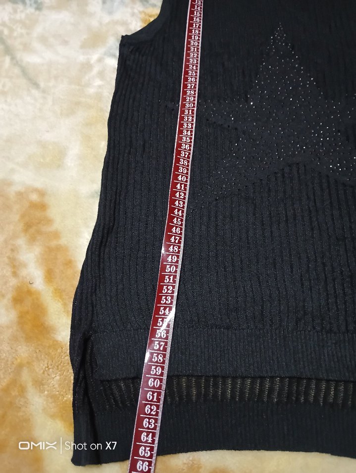 Siyah Örgü Kadın Kolsuz Triko Yelek - Görsel 3