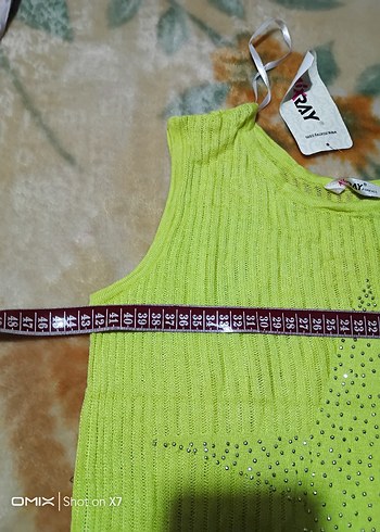 Sarı Nakışlı Bohem Kolsuz Uzun Triko - Görsel 5