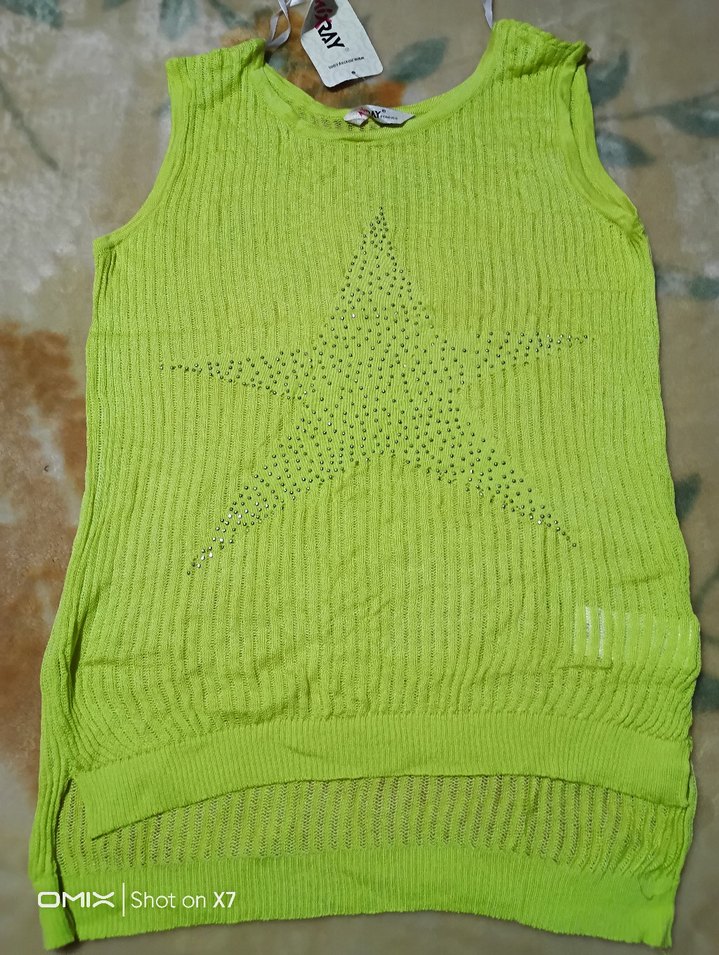 Sarı Nakışlı Bohem Kolsuz Uzun Triko - Görsel 4