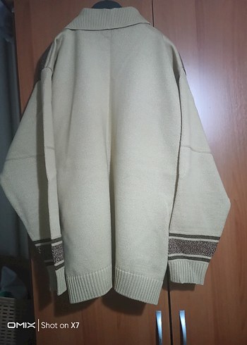 Erkek Örgü Hırka Fermuarlı Kahverengi - Görsel 2