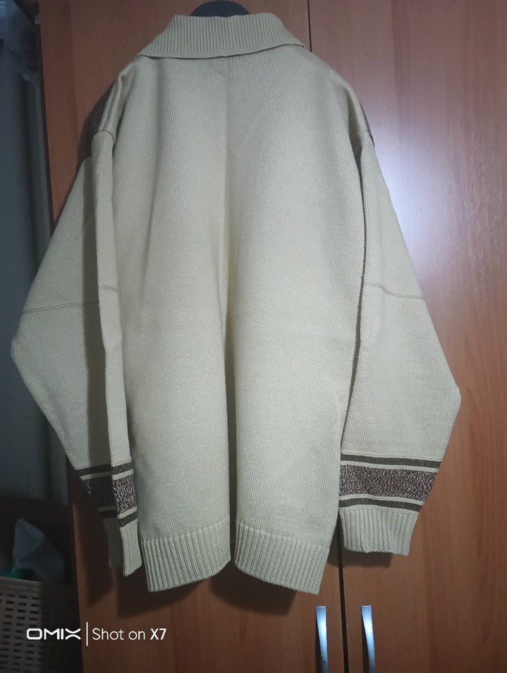 Erkek Örgü Hırka Fermuarlı Kahverengi - Görsel 2