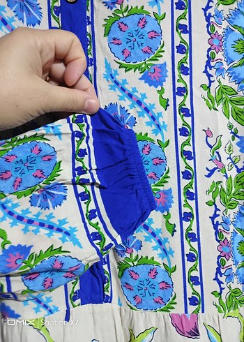 Diğer Çiçek Desenli Bohem Uzun Elbise
