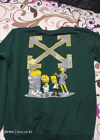 12-13 Yaş Beden Erkek Yeşil Baskılı Sweatshirt