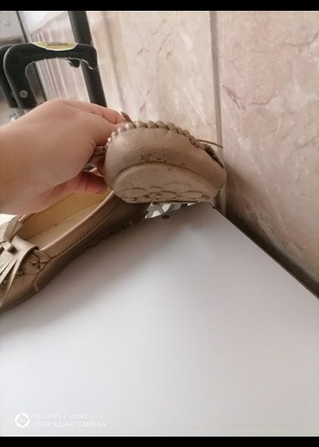 Bej Süet Püsküllü Dolgu Topuk Kadın Babet - Görsel 2