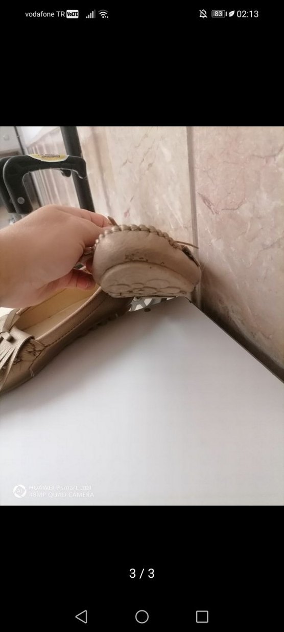 Bej Süet Püsküllü Dolgu Topuk Kadın Babet - Görsel 2