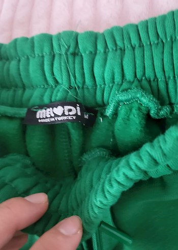 Kadın Yeşil Bol Kesim Fermuarlı Eşofman Altı - Görsel 3