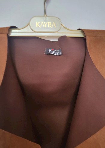 Kahverengi Süet Püsküllü Kısa Kadın Yelek - Görsel 5
