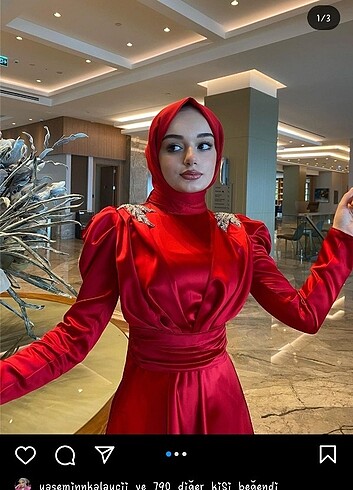 38 Beden Tesettür kırmızı duana abiye