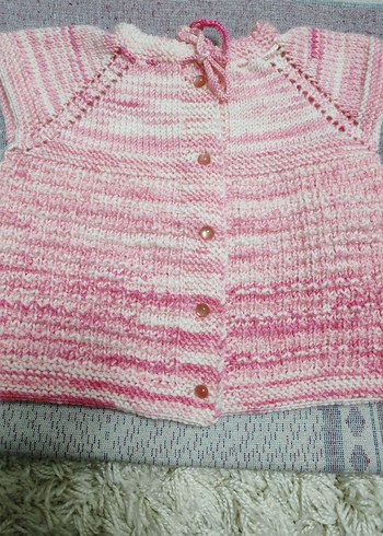 Kız Çocuk Pembe Triko Kolsuz Hırka - Görsel 2