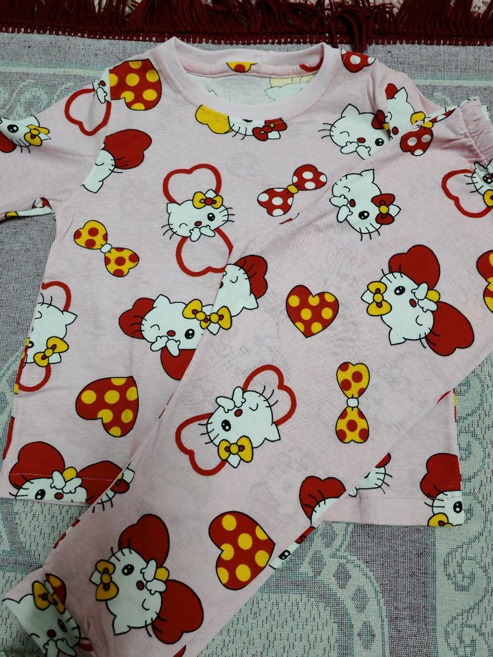 Kız Çocuk Renkli Baskılı Uzun Kollu Tişört - Görsel 4