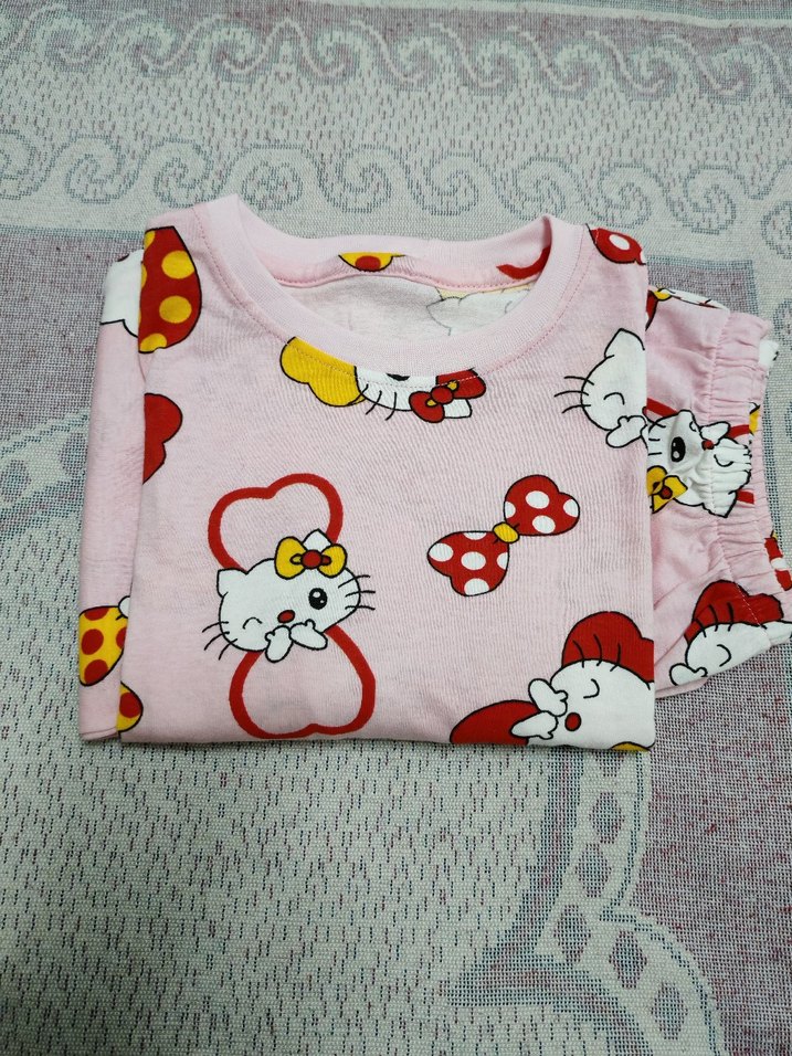 Kız Çocuk Renkli Baskılı Uzun Kollu Tişört - Görsel 2