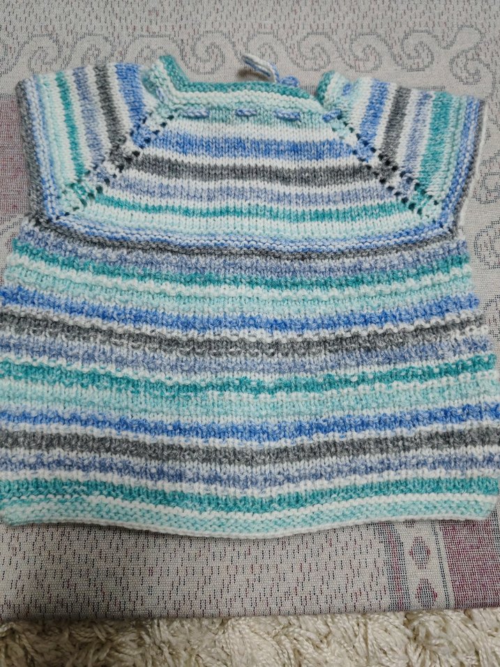 Çok Renkli Kısa Örgü bebek yelek - Görsel 2