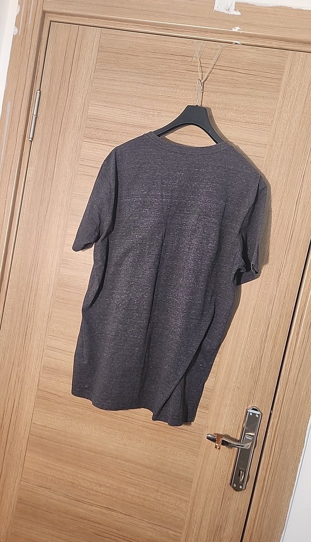 Gri Erkek Keten Tişört Kısa Kollu - Görsel 2