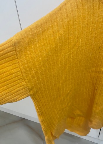 Sarı Örgü Kadın Triko Kazak - Görsel 3