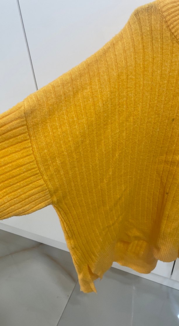 Sarı Örgü Kadın Triko Kazak - Görsel 3
