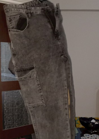 LC Waikiki Gri Bol Kesim Kadın Midi Denim Pantolon