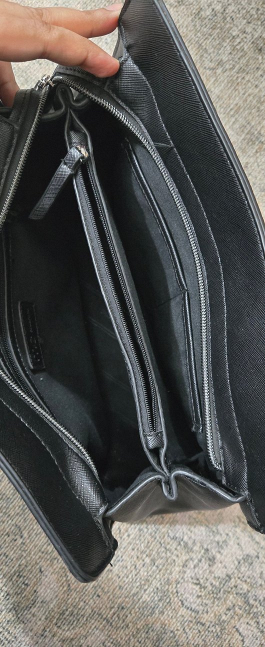 Klasik Siyah Deri Kadın Çanta - Görsel 2