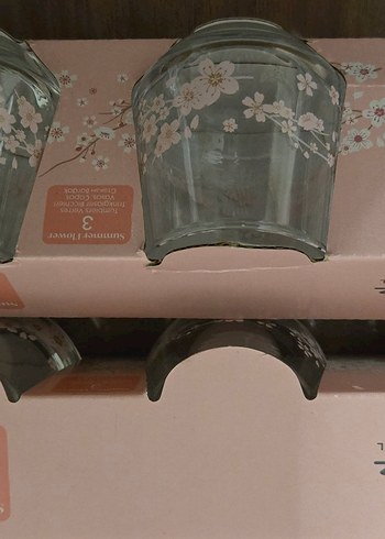 Pembe Pastel Çiçek Desenli 6'lı kahve yanı Bardak Seti - Görsel 2