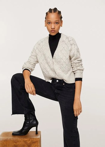 Mango Örgü kısa hırka - Görsel 2