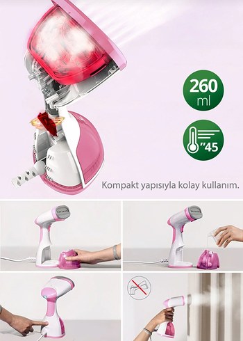 Kiwi KSI-650 Portatif Pembe Buharlı Kırışık Giderici - Görsel 5