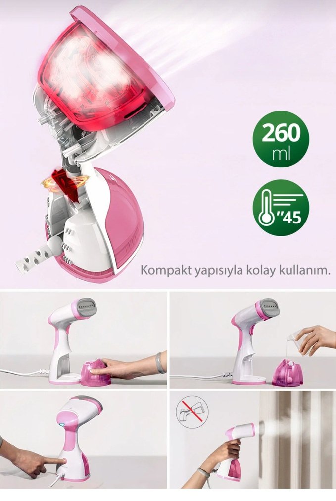 Kiwi KSI-650 Portatif Pembe Buharlı Kırışık Giderici - Görsel 5