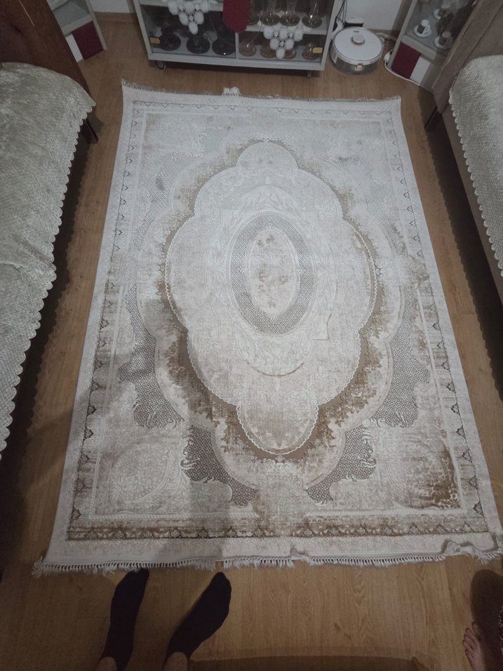 Gri Vintage Desenli Rodin halı - Görsel 4