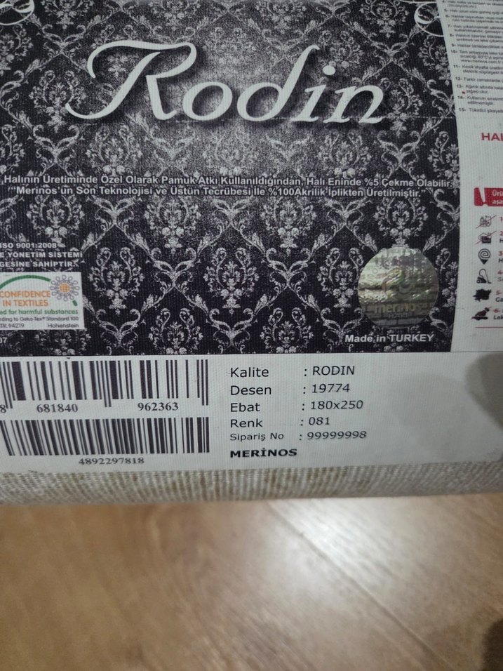 Gri Vintage Desenli Rodin halı - Görsel 3