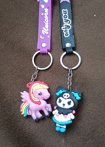 Renkli Püsküllü Rock Punk Kadın Anahtarlık - Görsel 2