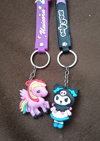 Renkli Püsküllü Rock Punk Kadın Anahtarlık - Görsel 3