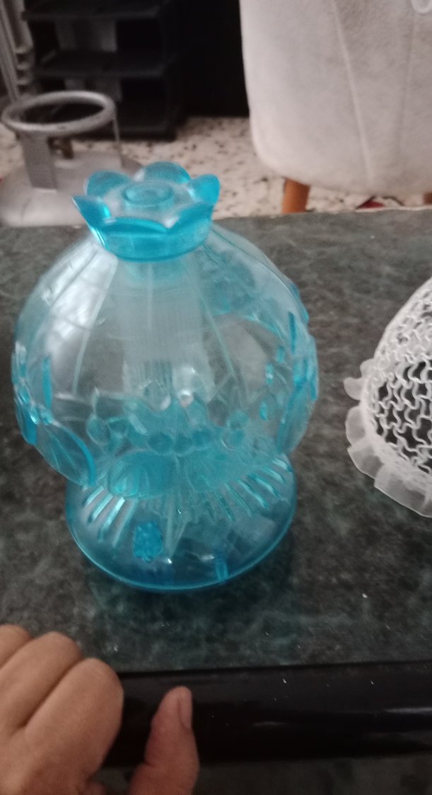 Mavi Şeffaf Masa Lambası - Görsel 4