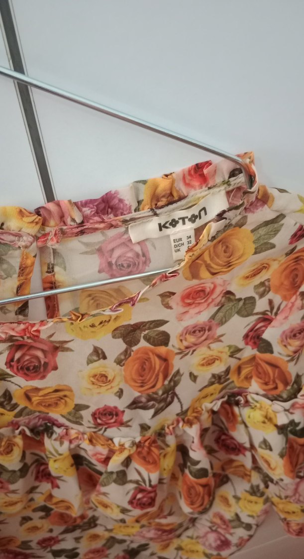 Çiçek Desenli Fırfırlı Bohem Bluz - Görsel 3