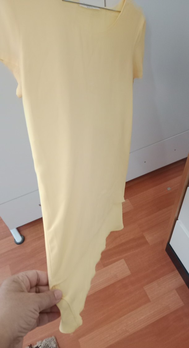 Kadın sari Kısa Kollu Salaş Bluz - Görsel 2