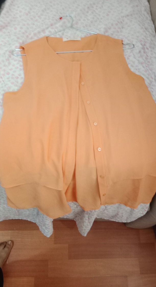 Düğmeli, Askısız,  Kadın Bluz - Görsel 5