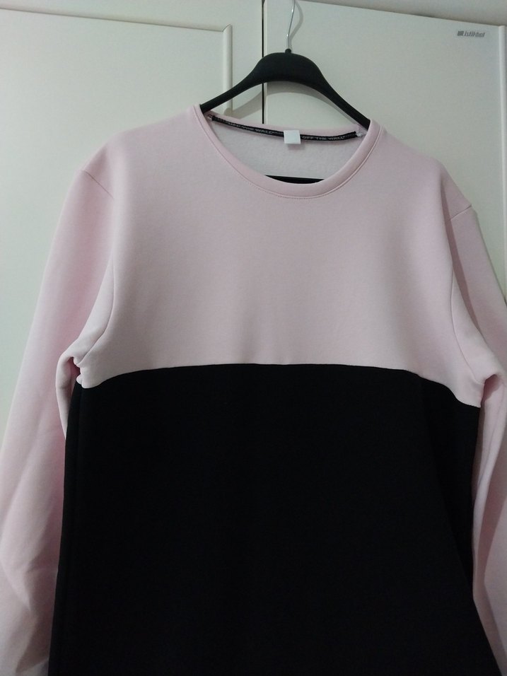 Pembe Siyah Kadın Sweatshirt - Görsel 2